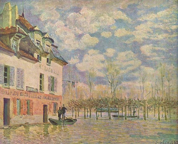 Kahn in der Uberschwemmung, Alfred Sisley